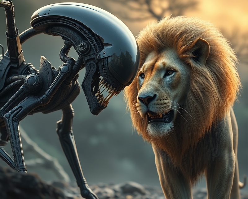 alien, lion