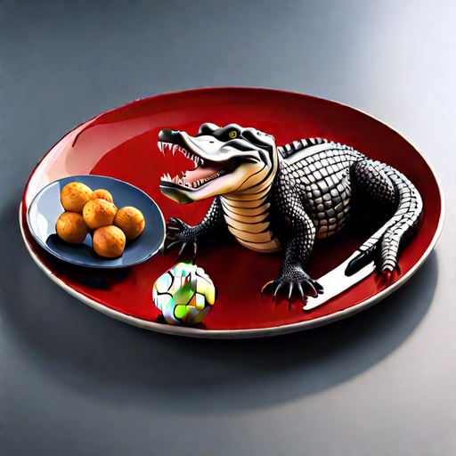 alligator, soccer, cheetah, fork, plate, crown, pepper, tent, bridge, train