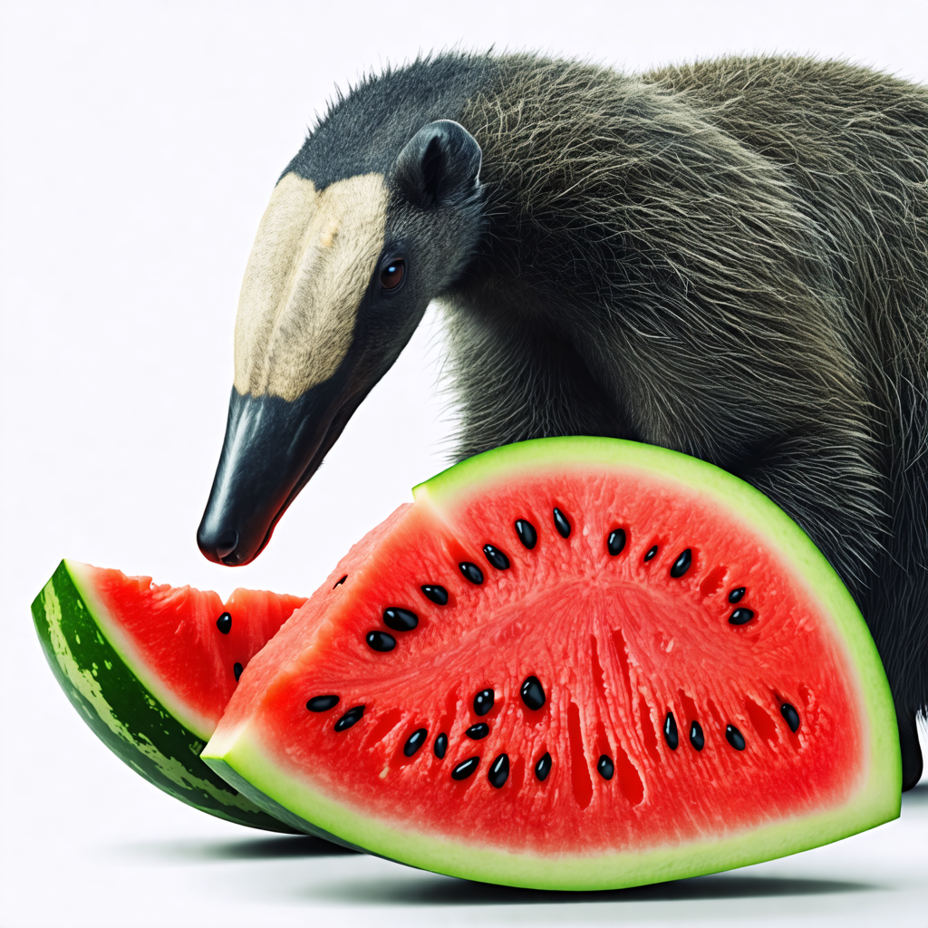 anteater, watermelon