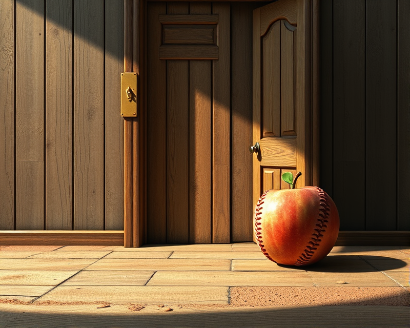 apple, door, baseball