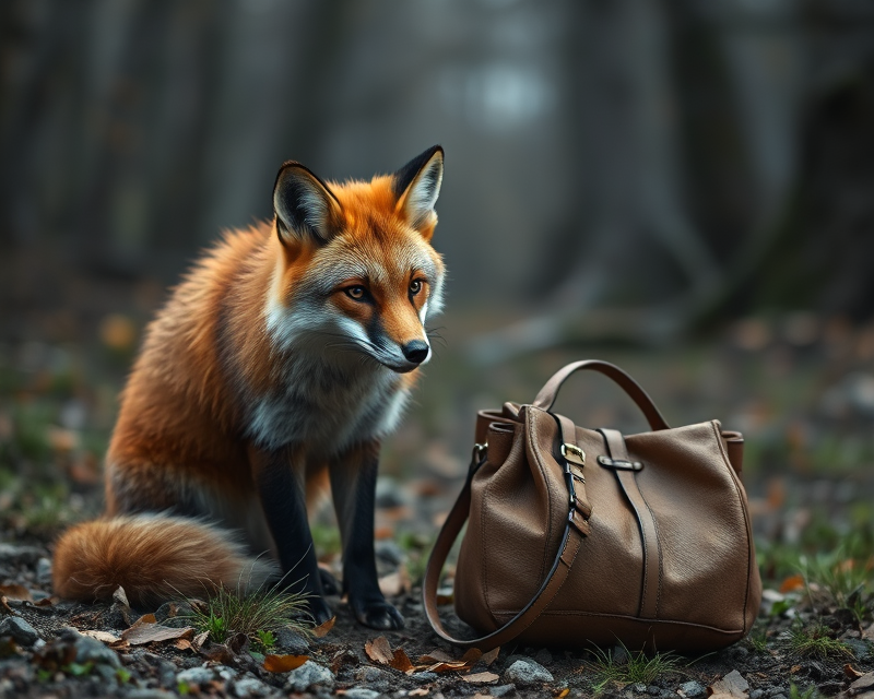 bag, blue, fox