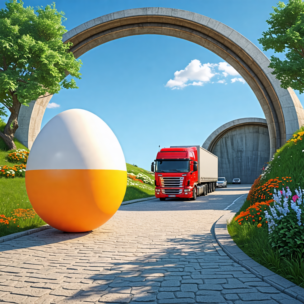 ball, tunnel, egg, truck