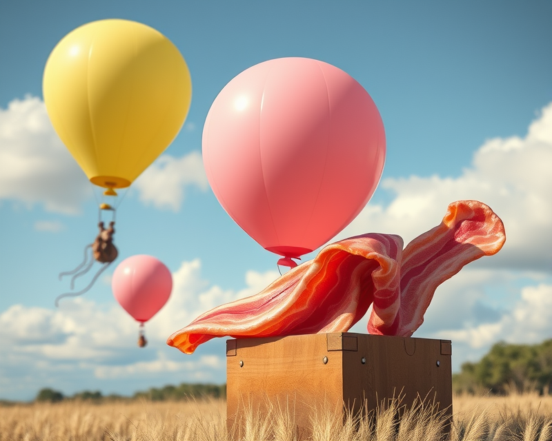 balloon, bacon