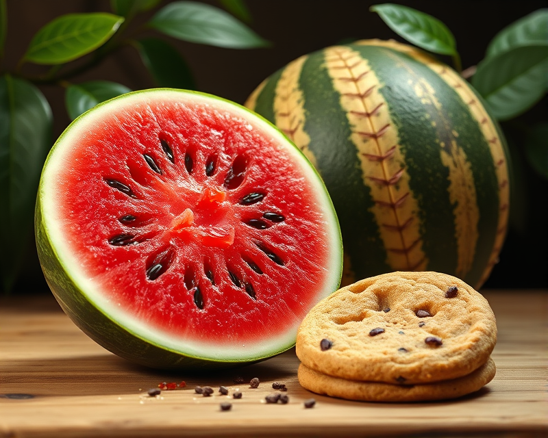 baseball, watermelon, cookie