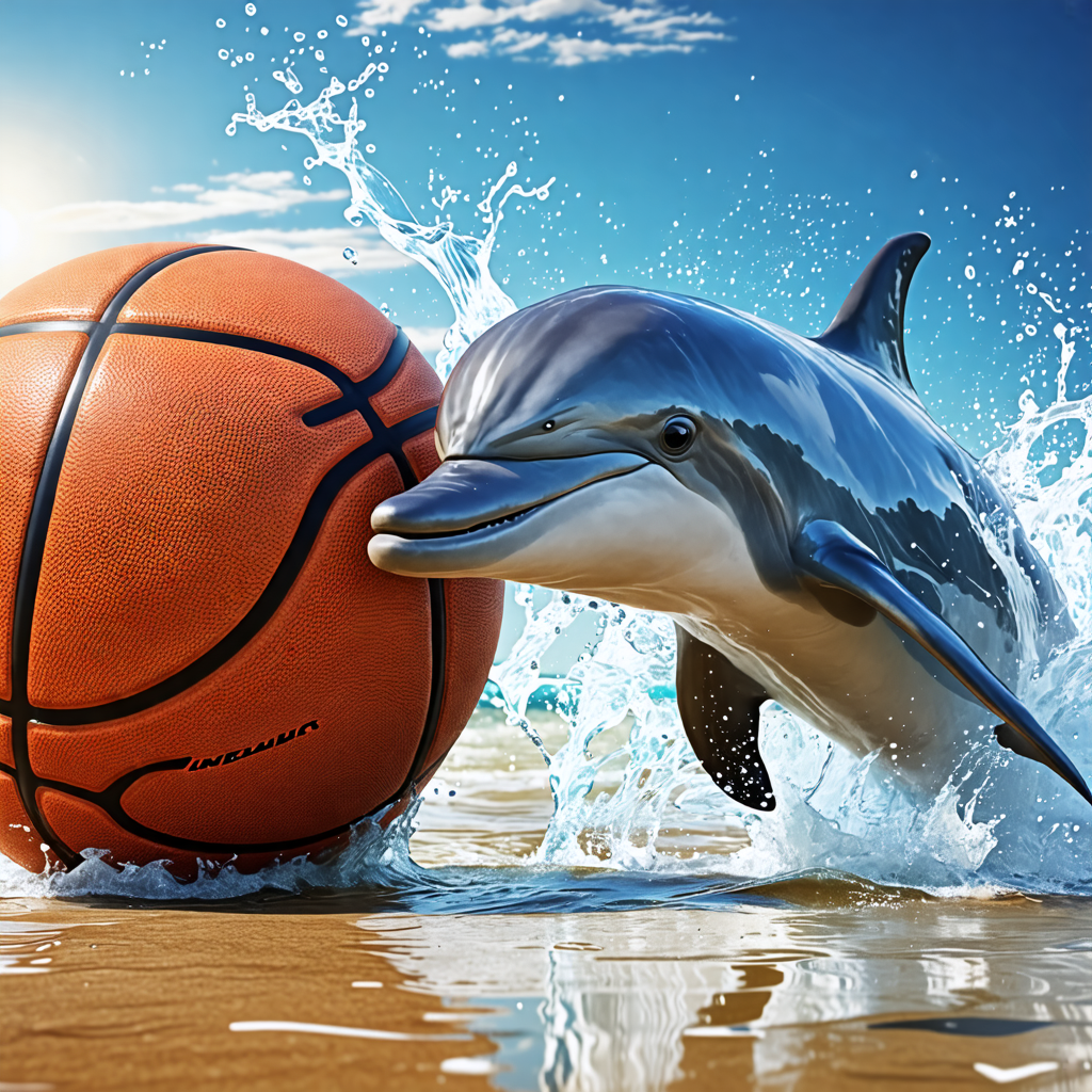 basketball, dolphin