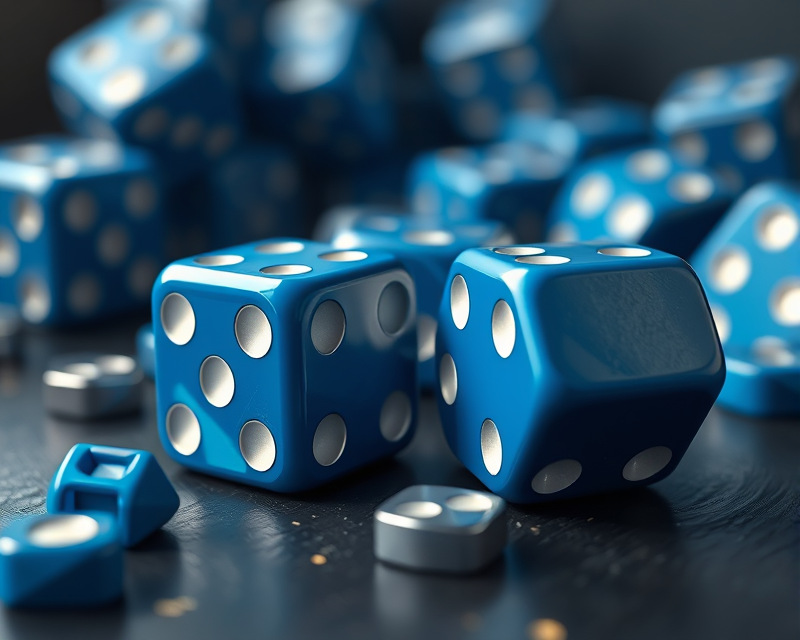 blue, dice