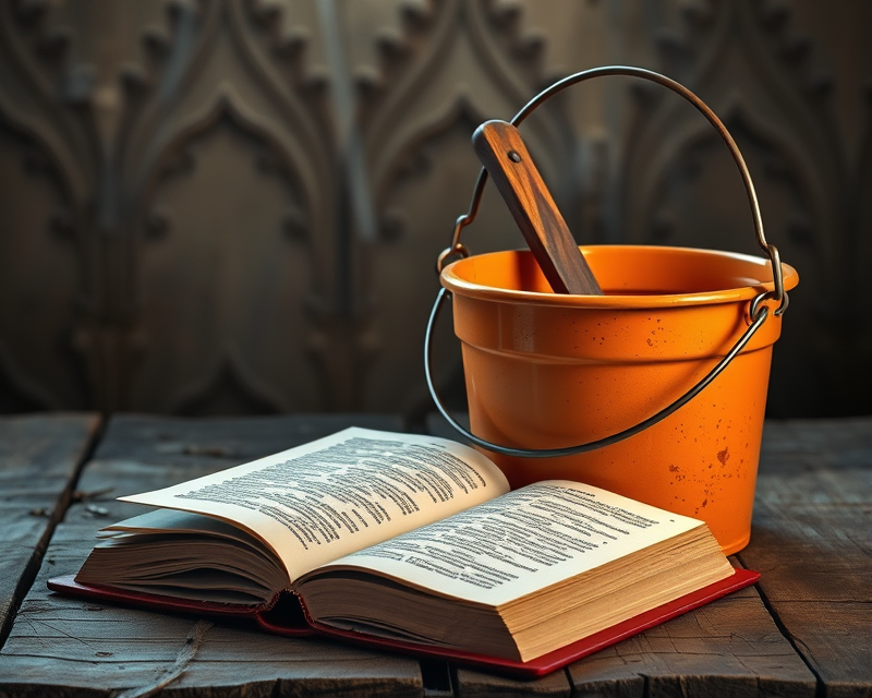 book, bucket