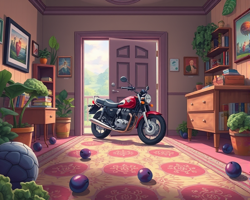 broccoli, anime, carpet, plum, door, pony, popsicle, motorcycle