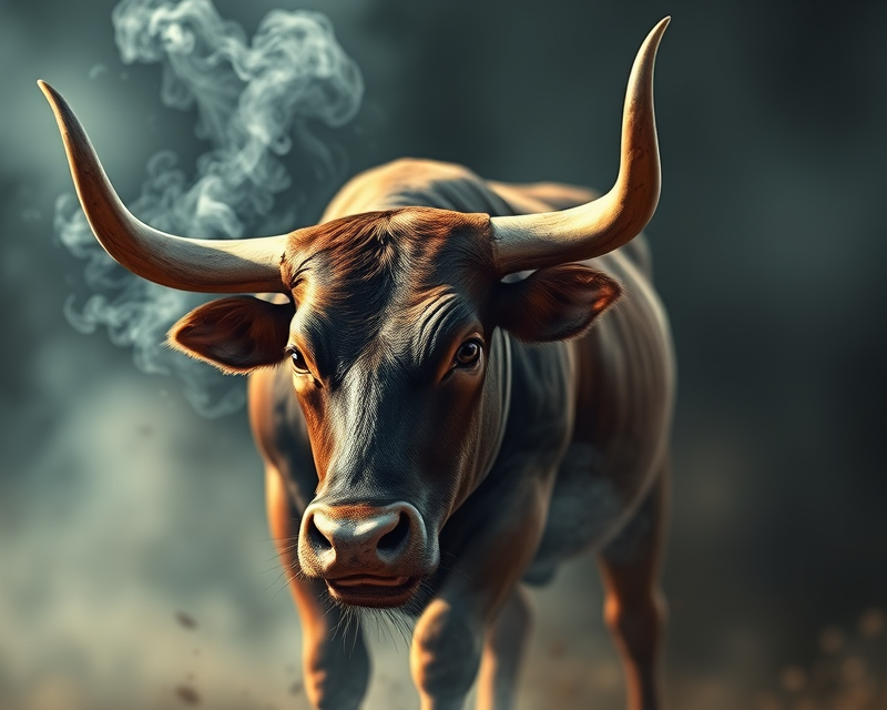 bull, smoke