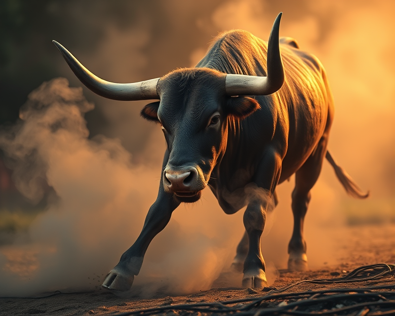 bull, smoke