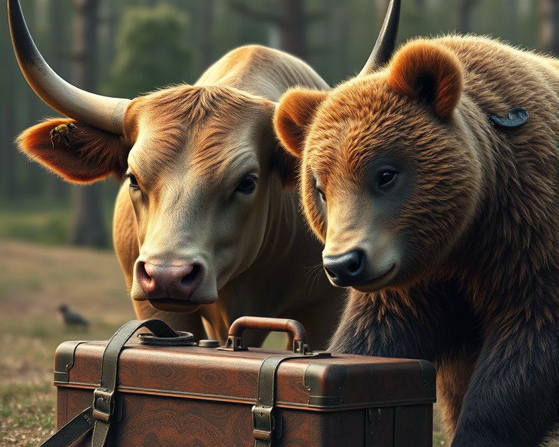 bull, suitcase, bee, bear