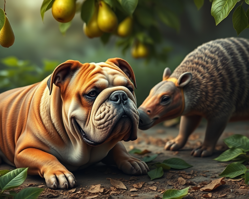 bulldog, pear, anteater