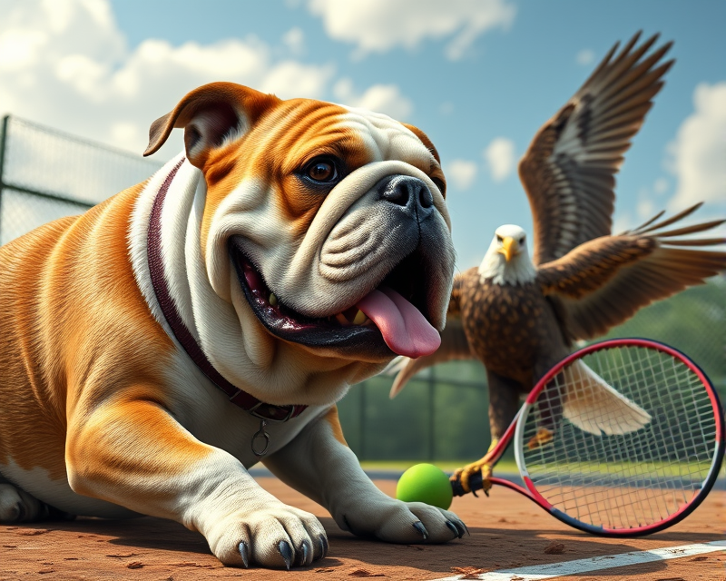 bulldog, tennis, eagle