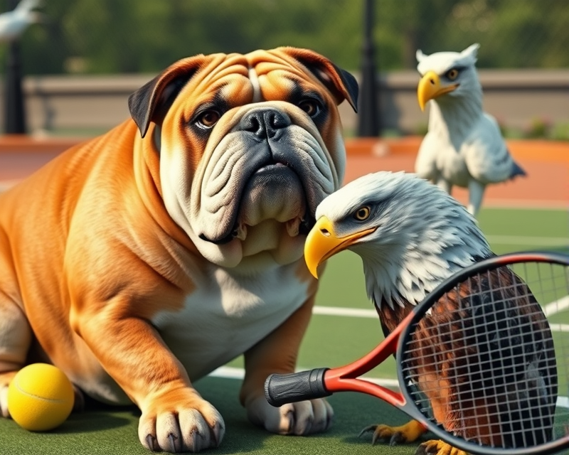 bulldog, tennis, eagle