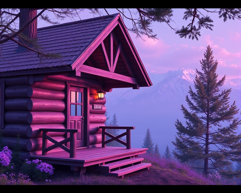 cabin, purple