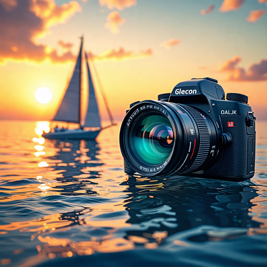 camera, sailboat