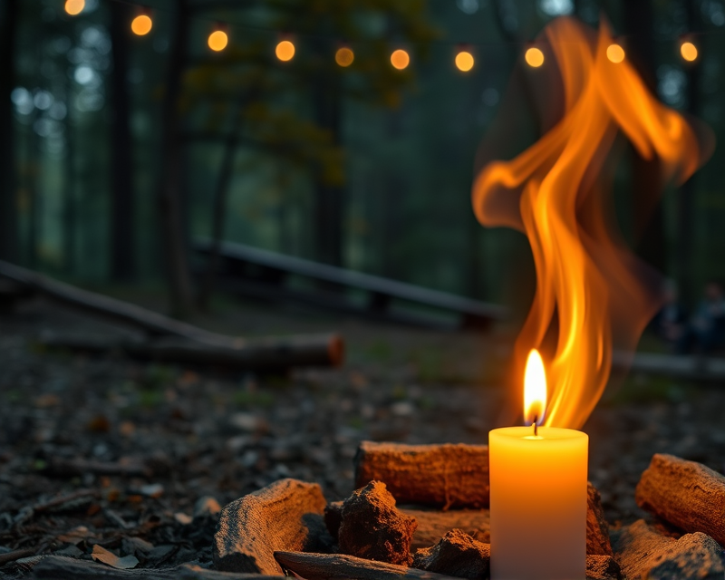 campfire, candle