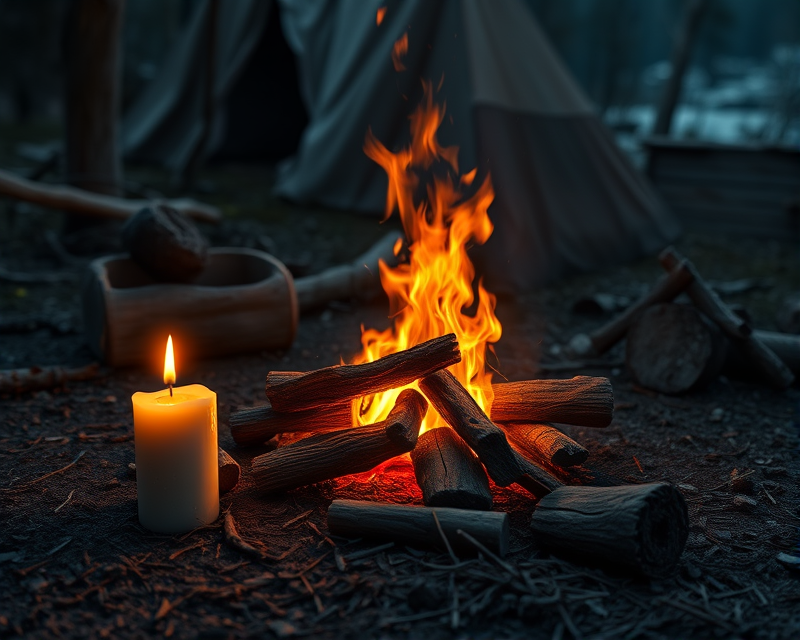 campfire, candle