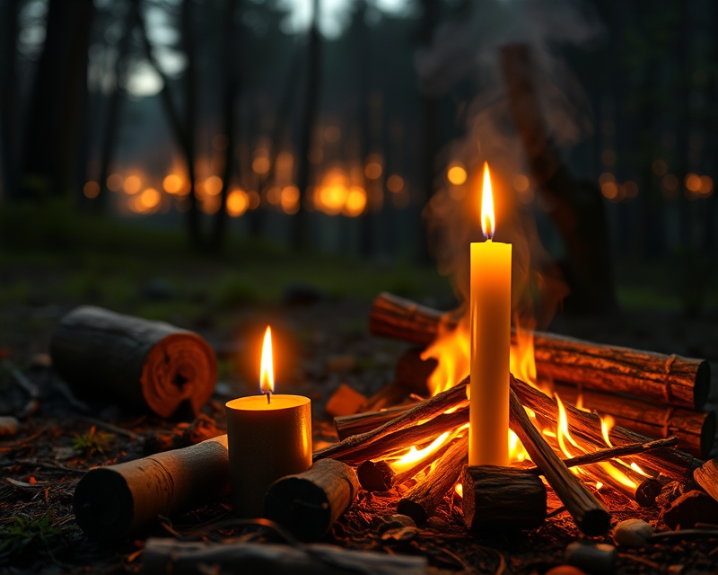 candle, campfire