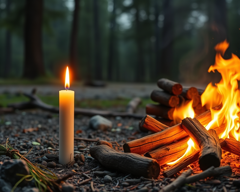 candle, campfire