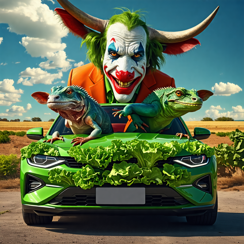 car, cow, iguana, lettuce, joker