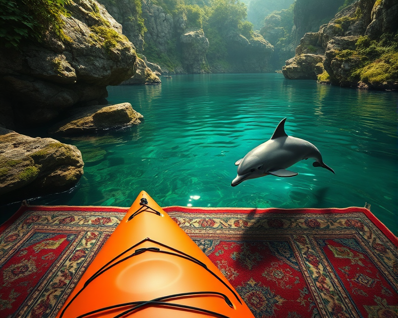 carpet, dolphin, kayak