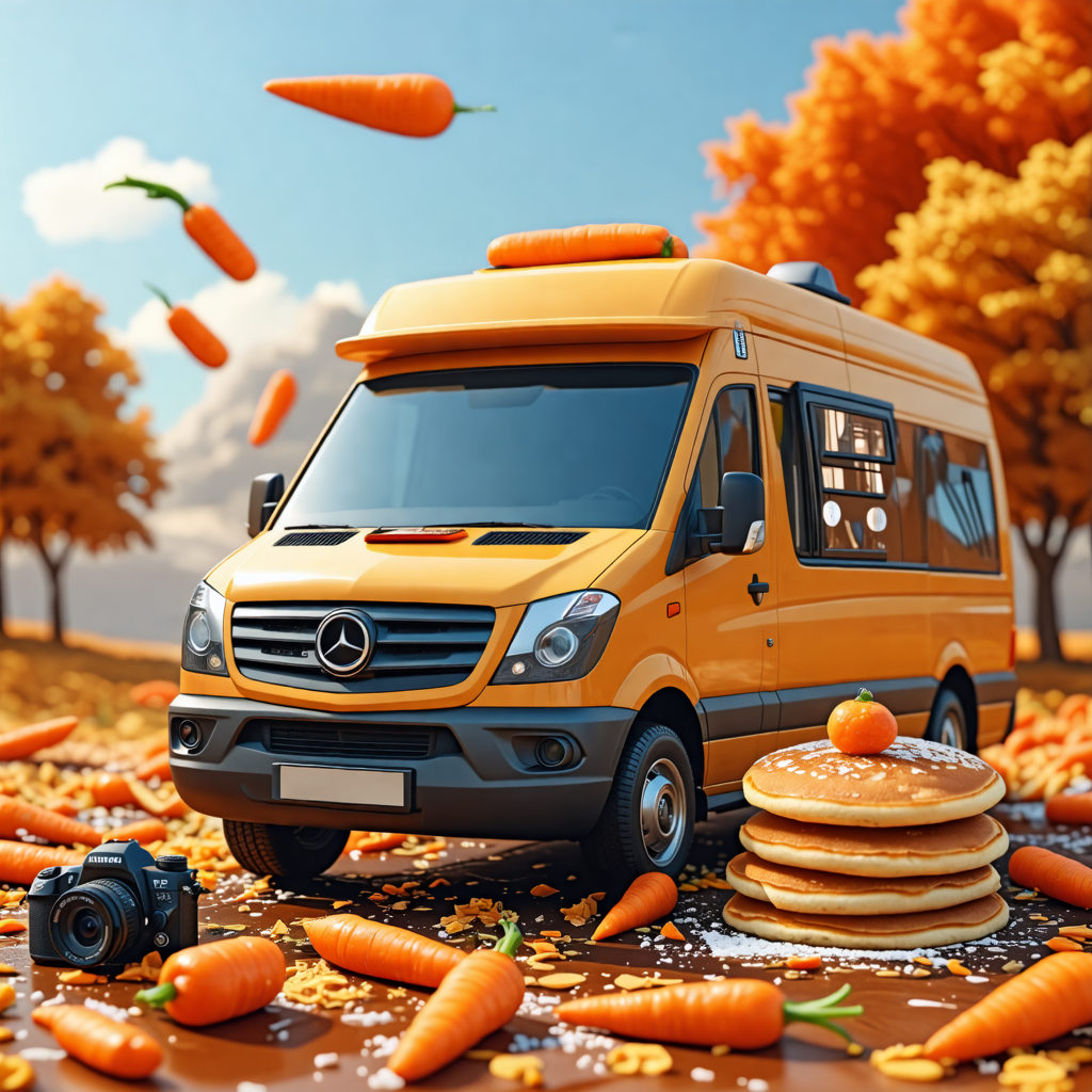 carrot, button, camera, van, pancake