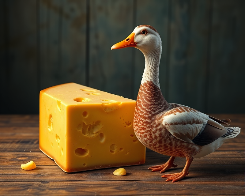 cheese, box, brown, duck