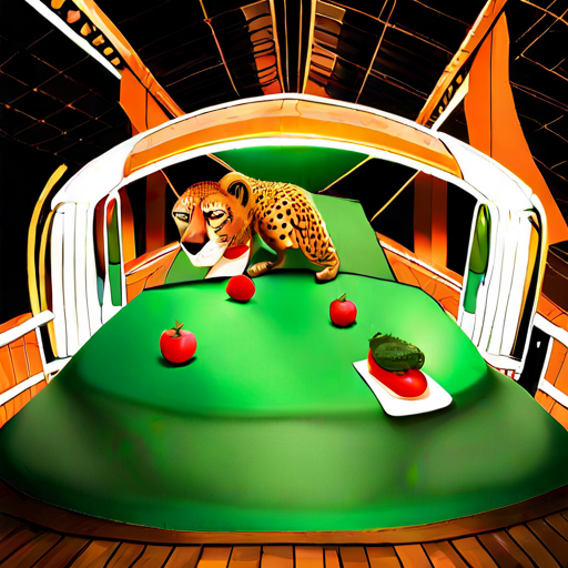 cheetah, soccer, alligator, fork, crown, pepper, plate, tent, bridge, train