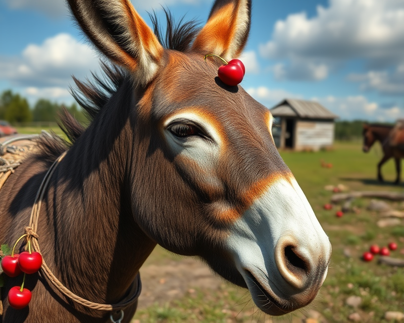 cherry, donkey