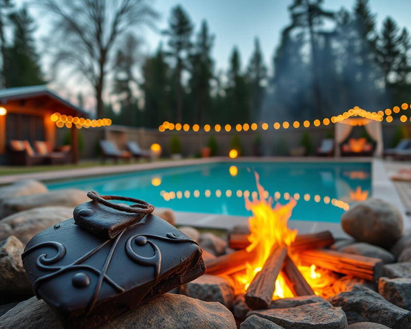 chocolate, campfire, pool