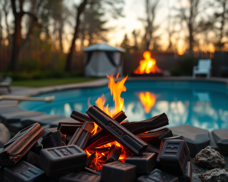 chocolate, campfire, pool