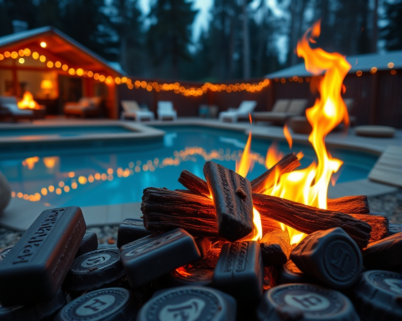 chocolate, campfire, pool