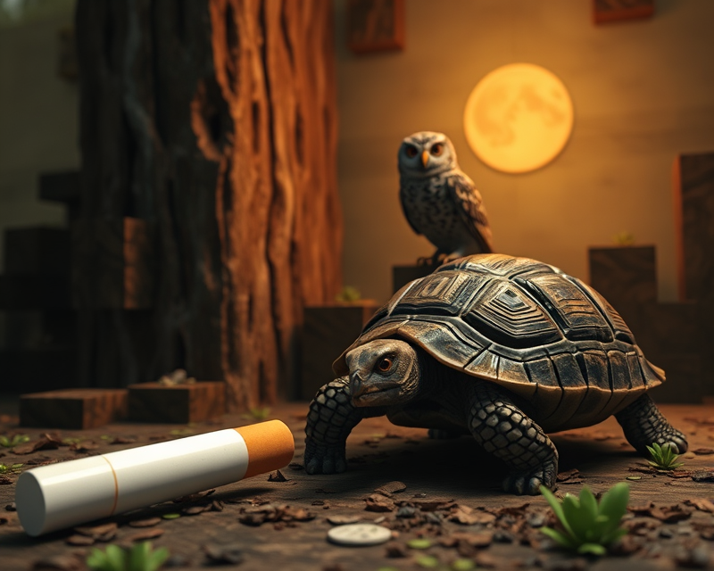 cigarette, minecraft, wood, tortoise, owl