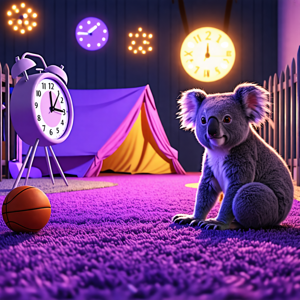 clock, pony, spider, carpet, tent, fence, basketball, koala, purple, road