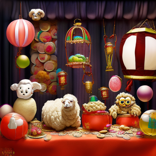 clown, crab, lantern, skeleton, curtain, cookie, pistachio, sheep, bubble, coin