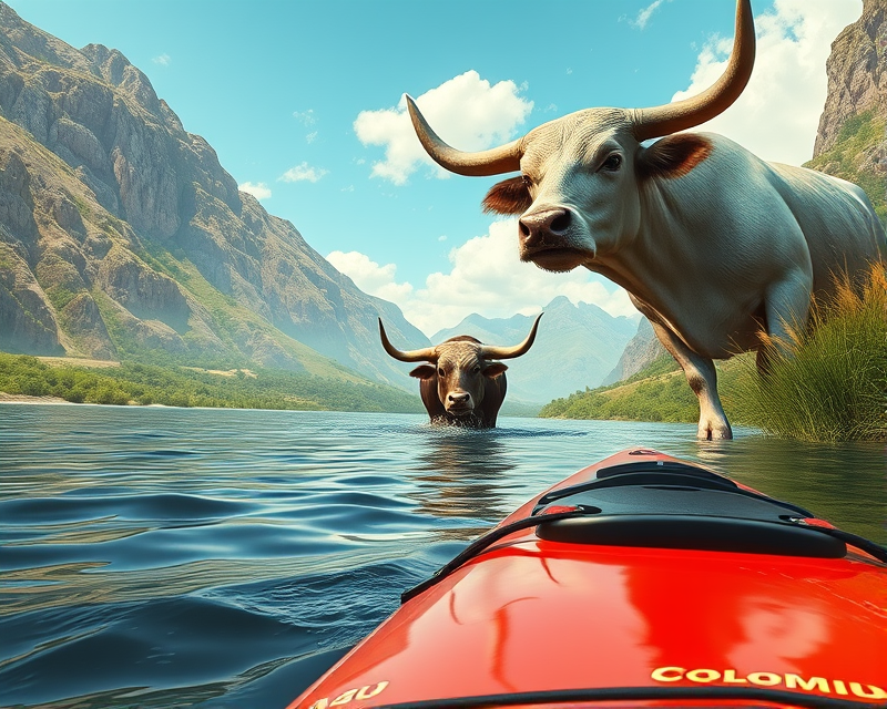 coffee, kayak, bull