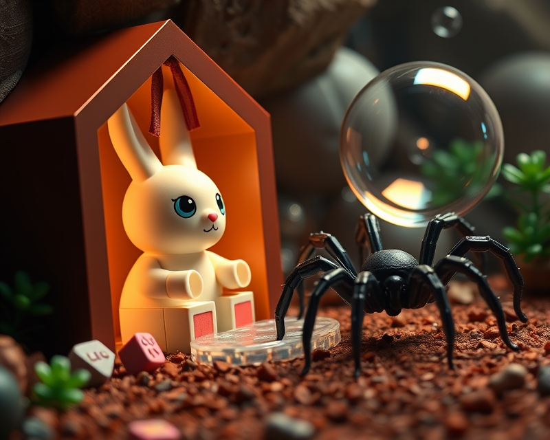 coffin, bunny, lego, bubble, tarantula