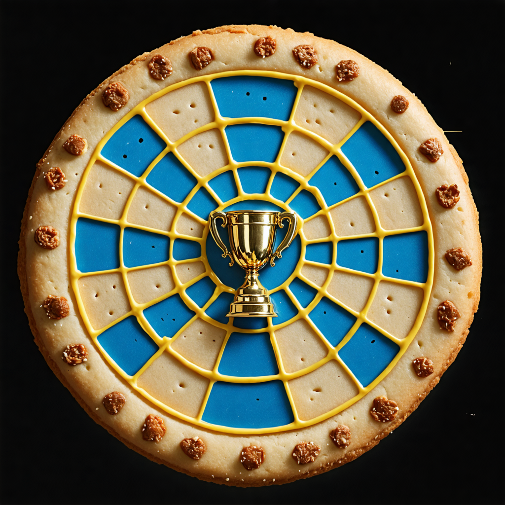 cookie, football, seal, trophy, dartboard