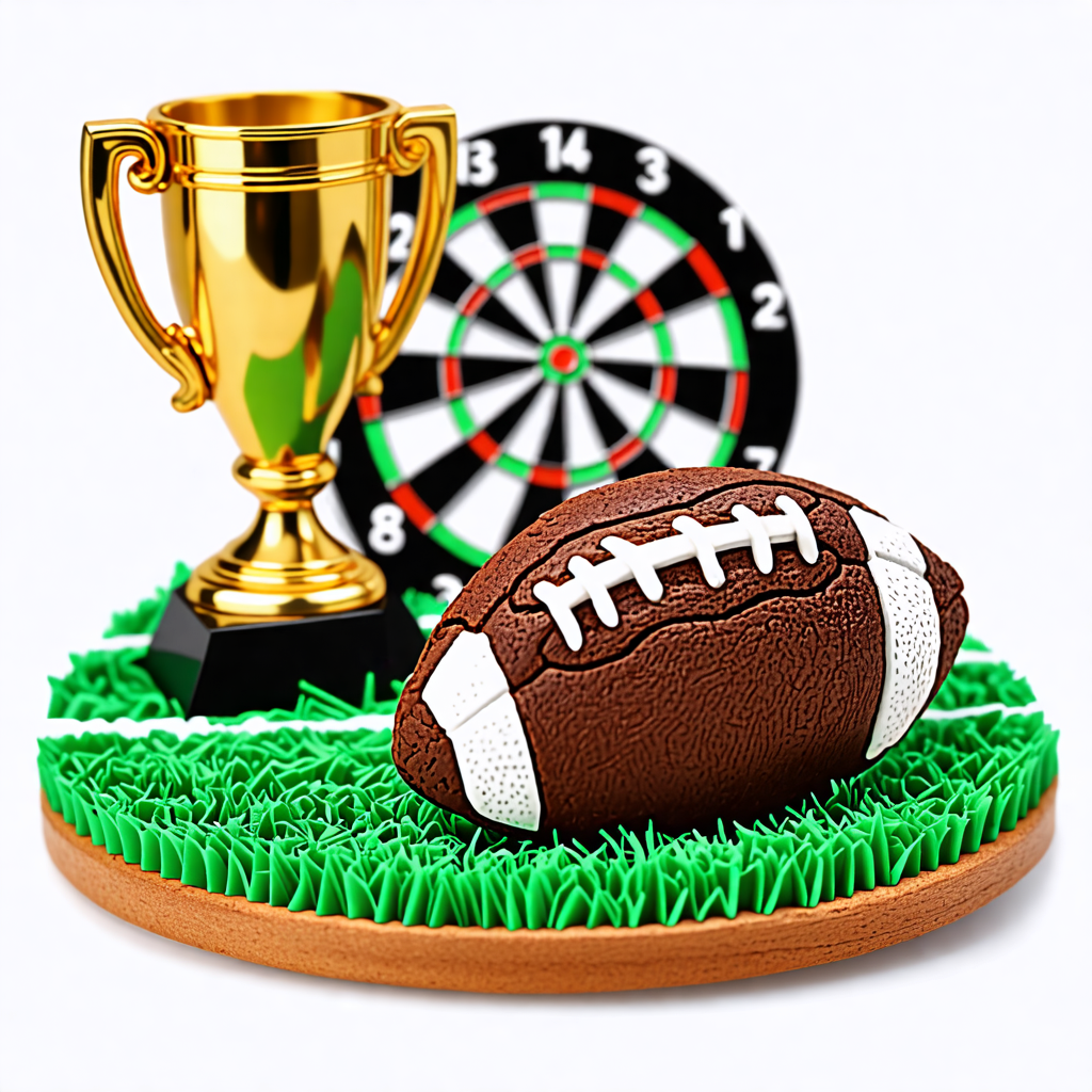 cookie, football, seal, trophy, dartboard