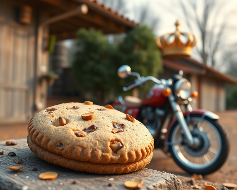 cookie, motorcycle, crown