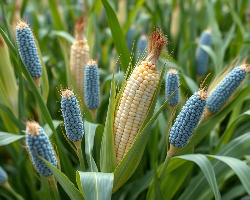 corn, blue