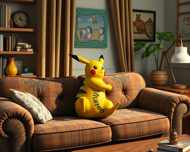 couch, pikachu, tattoo, basketball, kangaroo