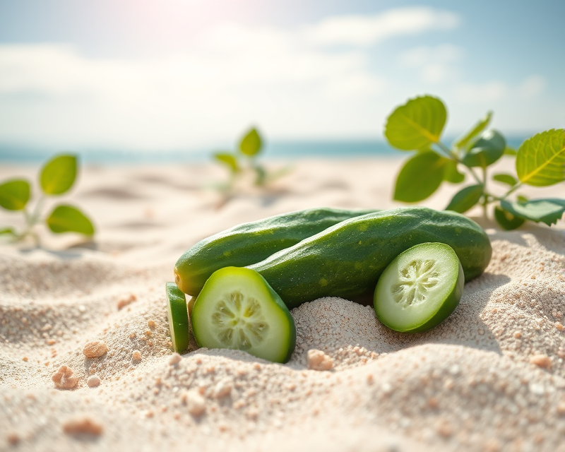 cucumber, sand