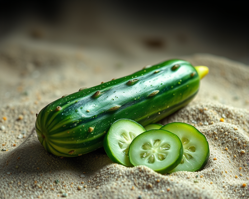 cucumber, sand