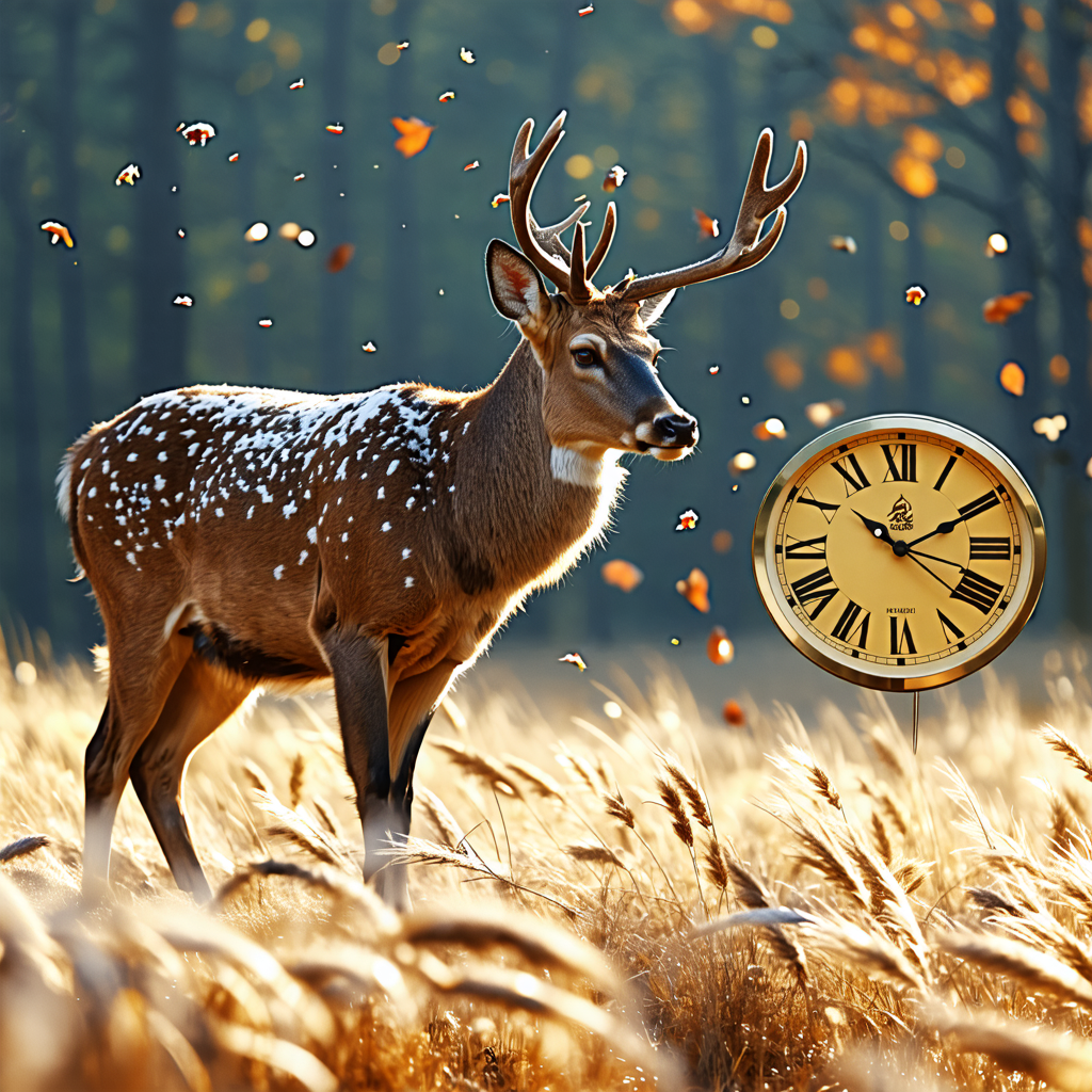 deer, clock