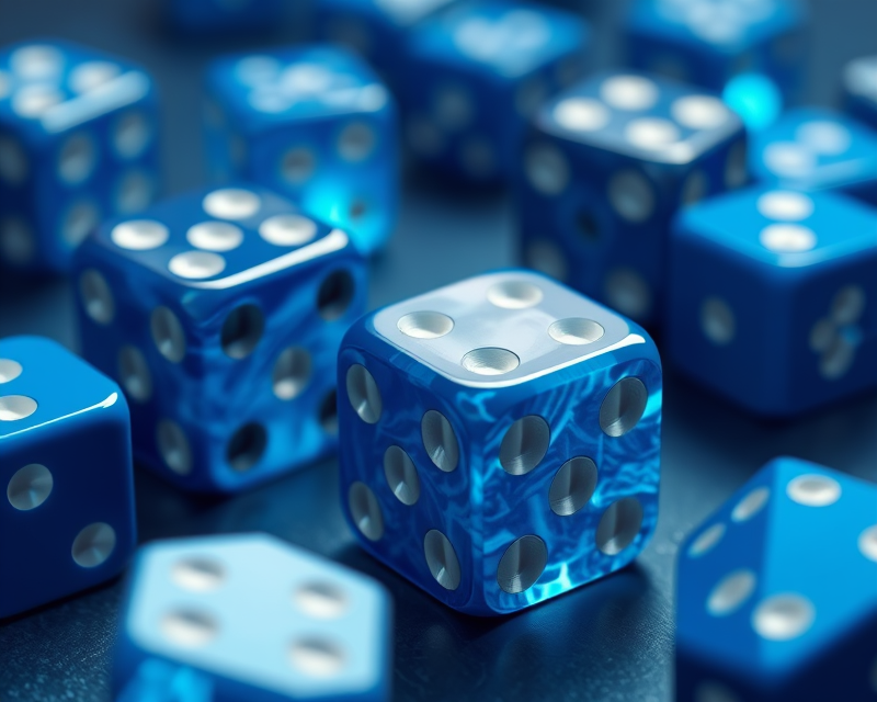 dice, blue