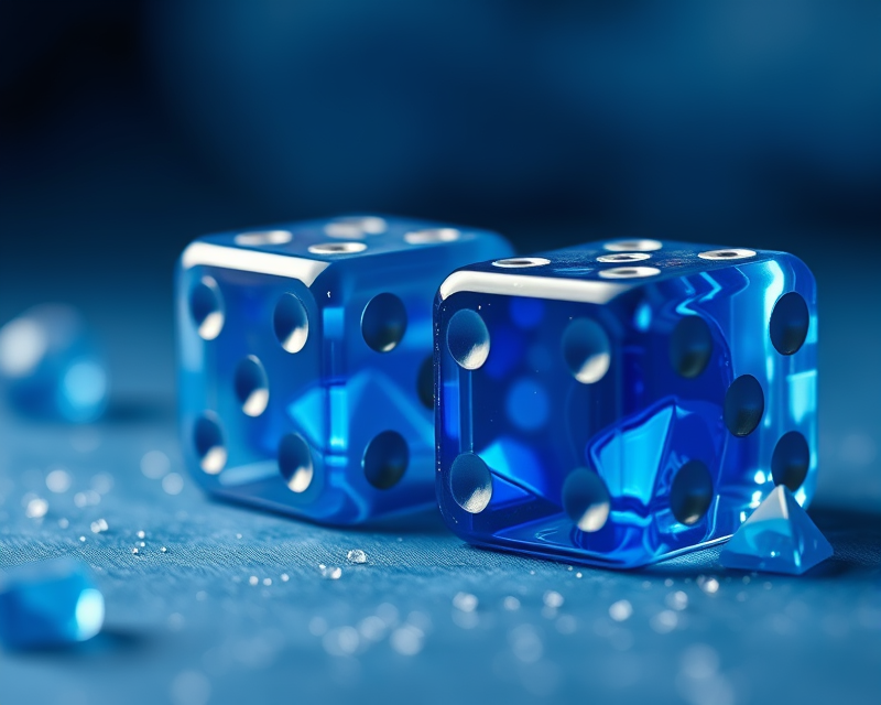 dice, blue