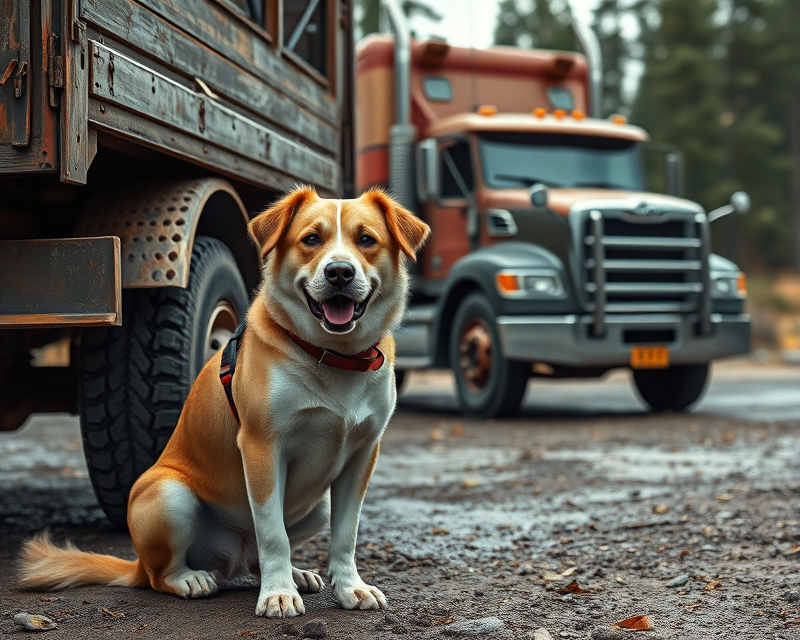 dog, truck