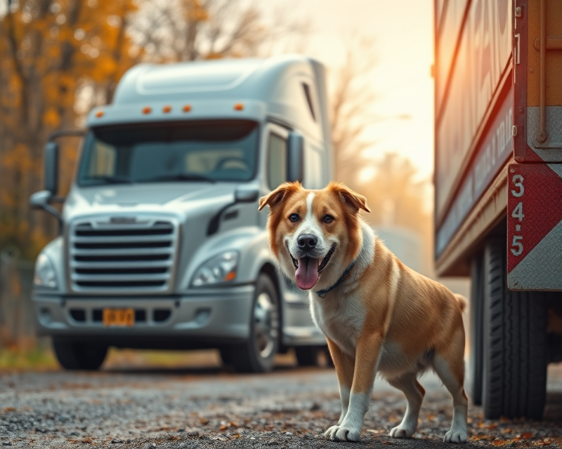 dog, truck